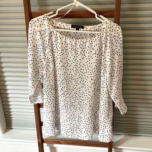 Banana Republic navy and white dress top